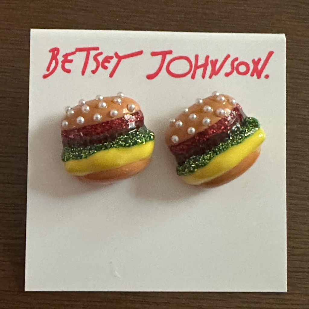 Betsey Johnson Hamburger Earrings 35$